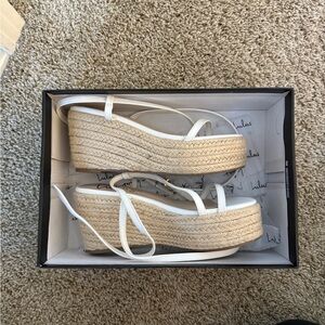 Lulus Cream Wedge Sandals